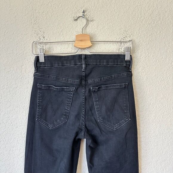 MOTHER Looker Ankle Fray Jeans Blackbird Denim High Waisted Skinny - Picture 8 of 15